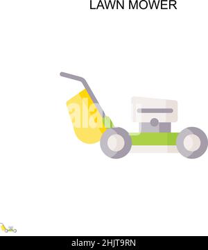 Lawn mower Simple vector icon. Illustration symbol design template for web mobile UI element. Stock Vector