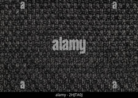 Dark gray linen fabric texture close up Stock Photo