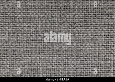 Dark gray linen fabric texture close up Stock Photo