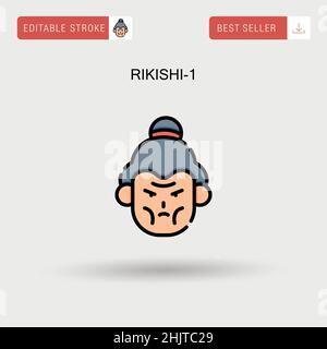 Rikishi-1 Simple vector icon. Stock Vector