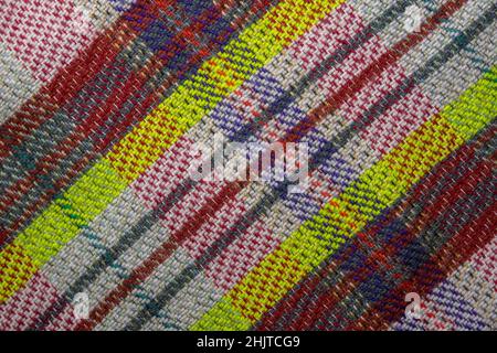 Abstract Background Texture Of A Traditional Scottish Tartan Blanket Stock Photo