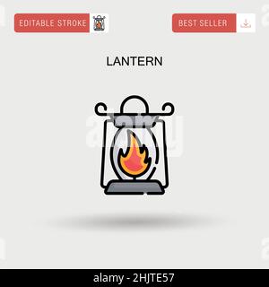 Lantern Simple vector icon. Stock Vector