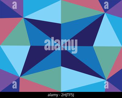Vector graphics showing a multicolored texture resulting from scaling, rotating, coloring triangles. Stock Vector