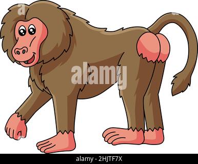 Baboon Cartoon Clipart Vector Illustration Stock Vector
