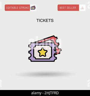 Tickets Simple vector icon. Stock Vector