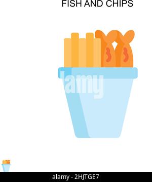 Fish and chips Simple vector icon. Illustration symbol design template for web mobile UI element. Stock Vector