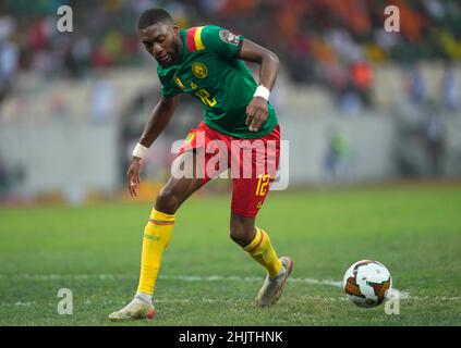 Douala, Cameroon, January, 29, 2022: Karl Toko Ekambi of Cameroon during Cameroon versus The Gambia, Africa Cup of Nations at Japoma stadium. Kim Price/CSM. Stock Photo