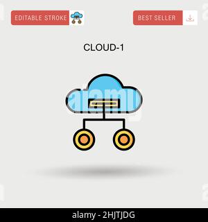 Cloud-1 Simple vector icon. Stock Vector