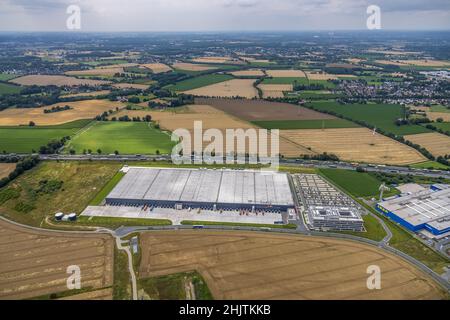 Aerial photograph, New Woolworth Headquarters and Logistics Centre, Unna Kamen Industrial Estate, Afferde, Unna, Ruhr Area, North Rhine-Westphalia, Ge