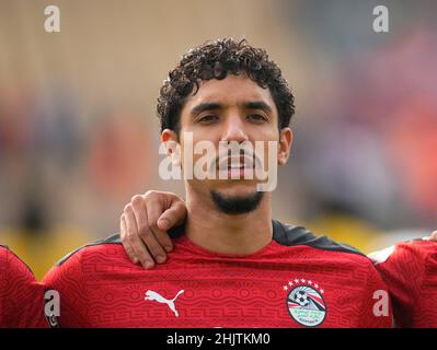 Yaounde, Cameroon, January, 30, 2022: Omar Marmoush of Egypt during Morocco versus Egypt- Africa Cup of Nations at Ahmadou Ahidjo stadium. Kim Price/CSM. Stock Photo