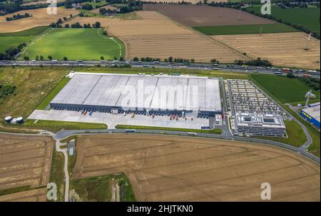 Aerial photograph, New Woolworth Headquarters and Logistics Centre, Unna Kamen Industrial Estate, Afferde, Unna, Ruhr Area, North Rhine-Westphalia, Ge