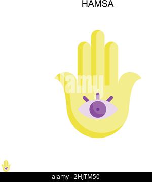 Hamsa Simple vector icon. Illustration symbol design template for web mobile UI element. Stock Vector