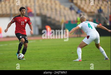 Yaounde, Cameroon, January, 30, 2022: Omar Marmoush of Egypt during Morocco versus Egypt- Africa Cup of Nations at Ahmadou Ahidjo stadium. Kim Price/CSM. Stock Photo