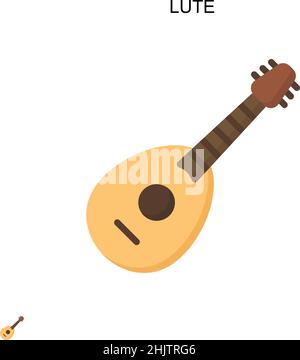 Lute Simple vector icon. Illustration symbol design template for web mobile UI element. Stock Vector