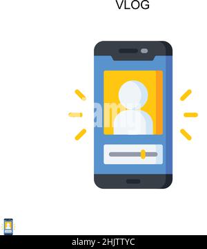 Vlog Simple vector icon. Illustration symbol design template for web mobile UI element. Stock Vector