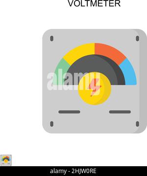 Voltmeter Simple vector icon. Illustration symbol design template for web mobile UI element. Stock Vector