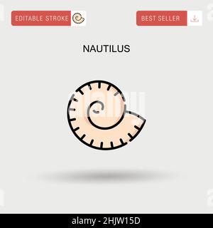 Nautilus Simple vector icon. Stock Vector