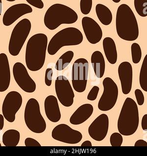 Round and oval brown spots on beige background Stock Vector