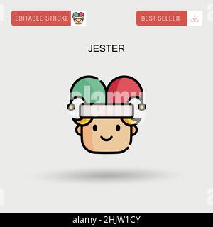 Jester Simple vector icon. Stock Vector