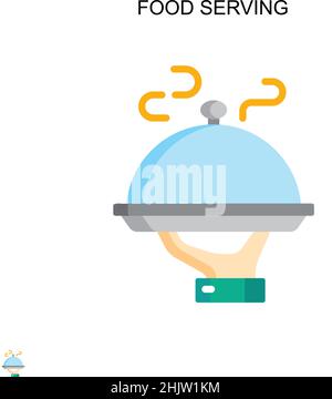Female server serving food illustration Stock Vector Image & Art - Alamy