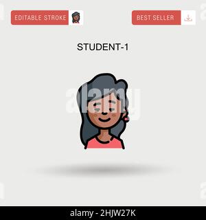 Student-1 Simple vector icon. Stock Vector