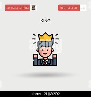 King Simple vector icon. Stock Vector