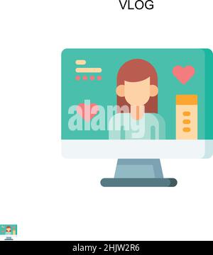 Vlog Simple vector icon. Illustration symbol design template for web mobile UI element. Stock Vector