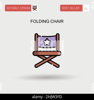 folding armchair chair icon vector outline illustration Stock Vector ...
