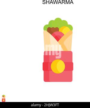 Shawarma Simple vector icon. Illustration symbol design template for web mobile UI element. Stock Vector