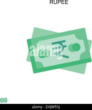 Rupee Simple vector icon. Illustration symbol design template for web mobile UI element. Stock Vector