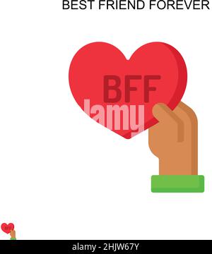 Best friend forever Simple vector icon. Illustration symbol design template for web mobile UI element. Stock Vector