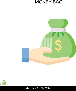 Money bag Simple vector icon. Illustration symbol design template for web mobile UI element. Stock Vector