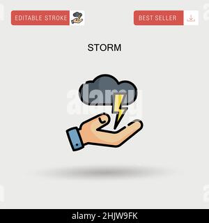 Storm Simple vector icon. Stock Vector