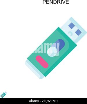Pendrive Simple vector icon. Illustration symbol design template for web mobile UI element. Stock Vector