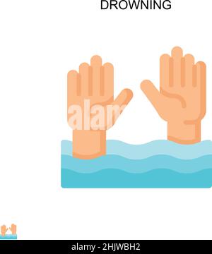 Drowning Simple vector icon. Illustration symbol design template for web mobile UI element. Stock Vector