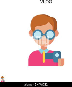 Vlog Simple vector icon. Illustration symbol design template for web mobile UI element. Stock Vector