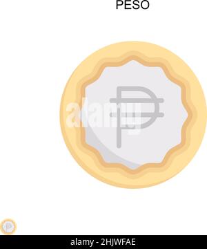 Peso Simple vector icon. Illustration symbol design template for web mobile UI element. Stock Vector