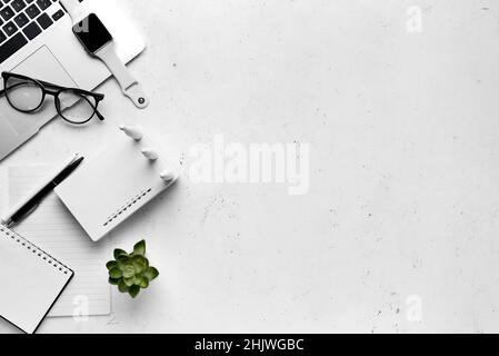 Different gadgets on light background Stock Photo