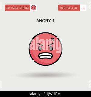 Angry-1 Simple vector icon. Stock Vector