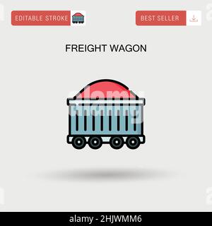 Freight wagon Simple vector icon. Stock Vector