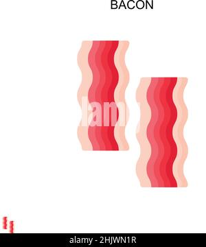 Bacon Simple vector icon. Illustration symbol design template for web mobile UI element. Stock Vector