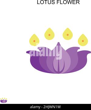 Lotus flower Simple vector icon. Illustration symbol design template for web mobile UI element. Stock Vector