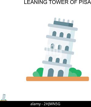 Leaning tower of pisa Simple vector icon. Illustration symbol design template for web mobile UI element. Stock Vector