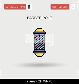 Barber pole Simple vector icon. Stock Vector