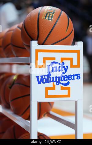 January 31, 2022: Tennessee Lady Vols basketball before the NCAA basketball game between the University of Tennessee Lady Volunteers and the University of Arkansas Razorbacks at Thompson Boling Arena in Knoxville TN Tim Gangloff/CSM Stock Photo
