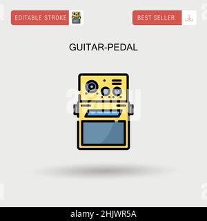 Guitar-pedal Simple vector icon. Stock Vector