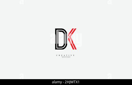 DK KD D K Alphabet letters Initials Monogram logo Stock Vector