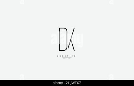 DK KD D K Alphabet letters Initials Monogram logo Stock Vector