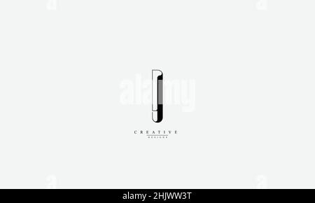 DJ JD D J Alphabet letters Initials Monogram logo Stock Vector
