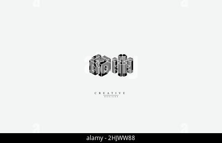DH HD D H Alphabet letters Initials Monogram logo Stock Vector
